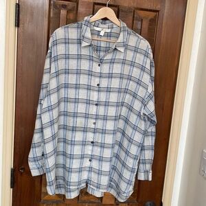 Nordstrom Collection linen big shirt with sexy back opening